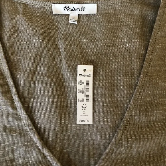 Madewell Linen-Blend Alexandra Button-Front Mini Dress - Picture 5 of 7